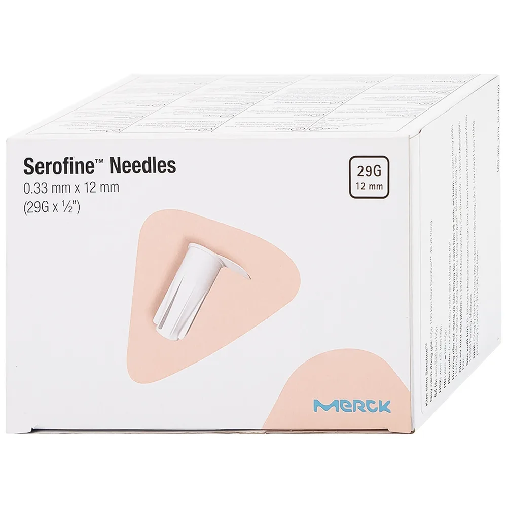 Hình ảnh Kim tiêm Serofine Needles 29g Merck dùng cùng bút tiêm tiểu đường trong điều trị tiểu đường (100 cái)