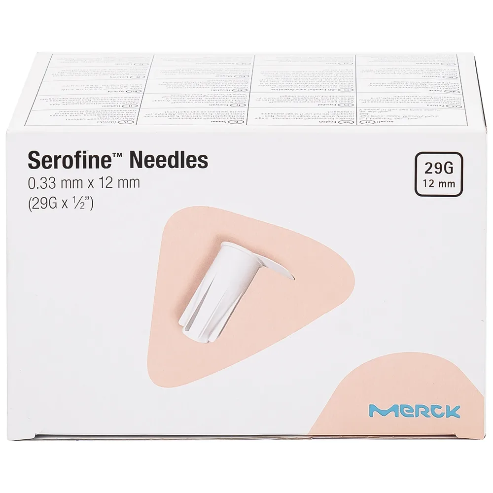 Hình ảnh Kim tiêm Serofine Needles 29g Merck dùng cùng bút tiêm tiểu đường trong điều trị tiểu đường (100 cái)