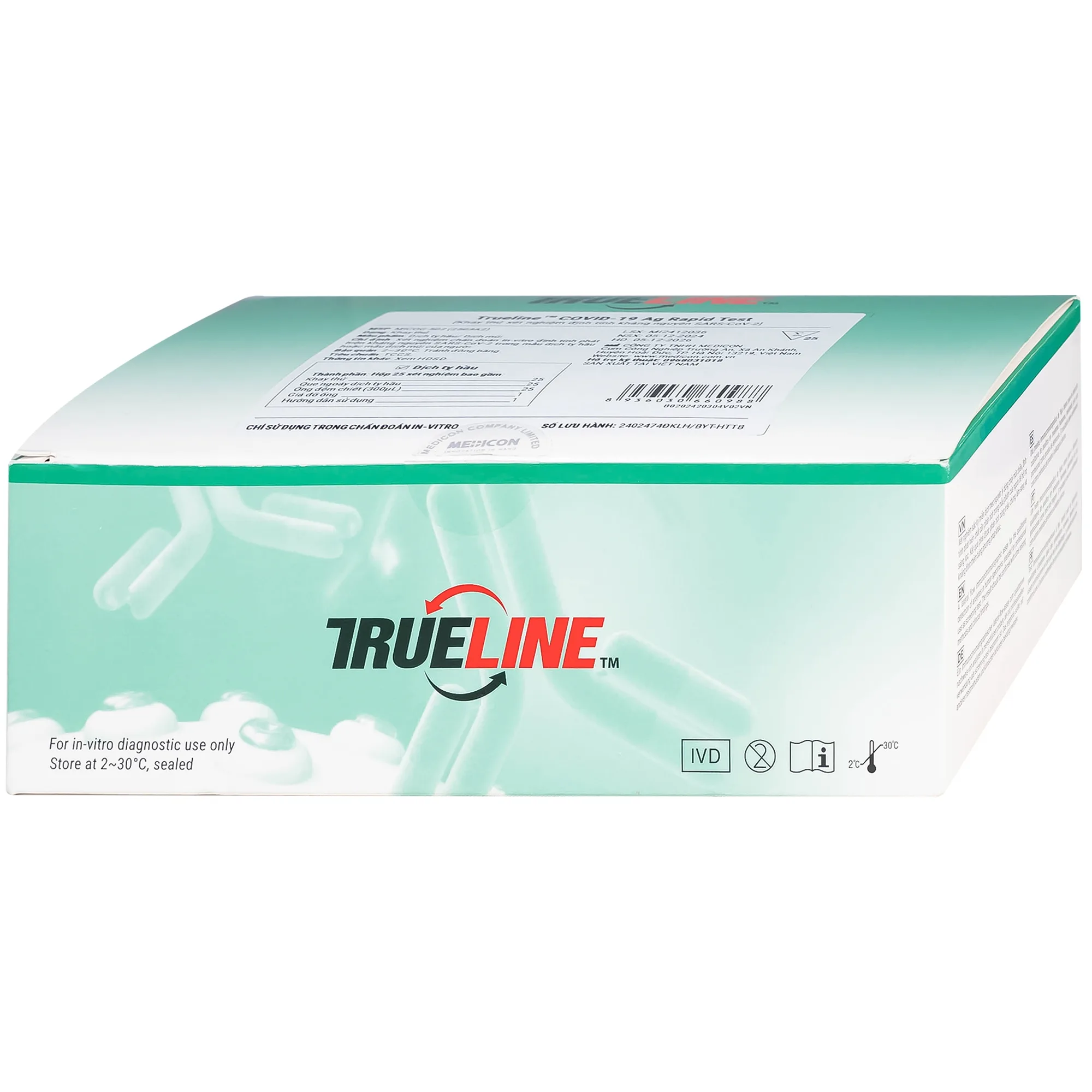 Hình ảnh Kit test Covid Trueline - việt nam khay thử xét nghiệm kháng nguyên Sars Cov-2 (25 kit)