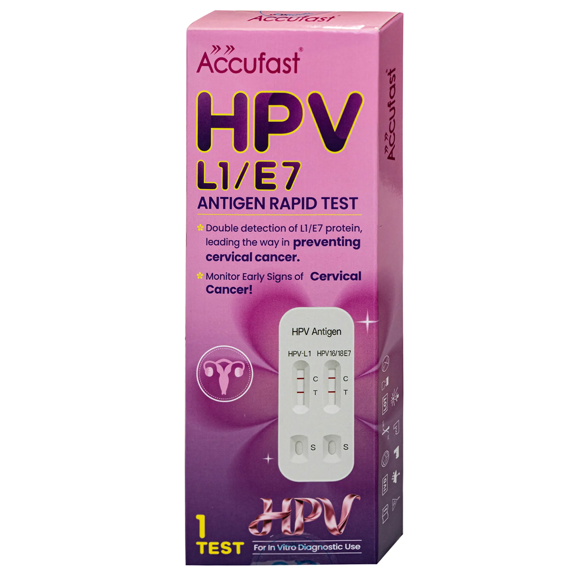 Hình ảnh Kit test HPV Accufast L1/E7 giúp phát hiện sớm nguy cơ ung thư cổ tử cung (1 kít)