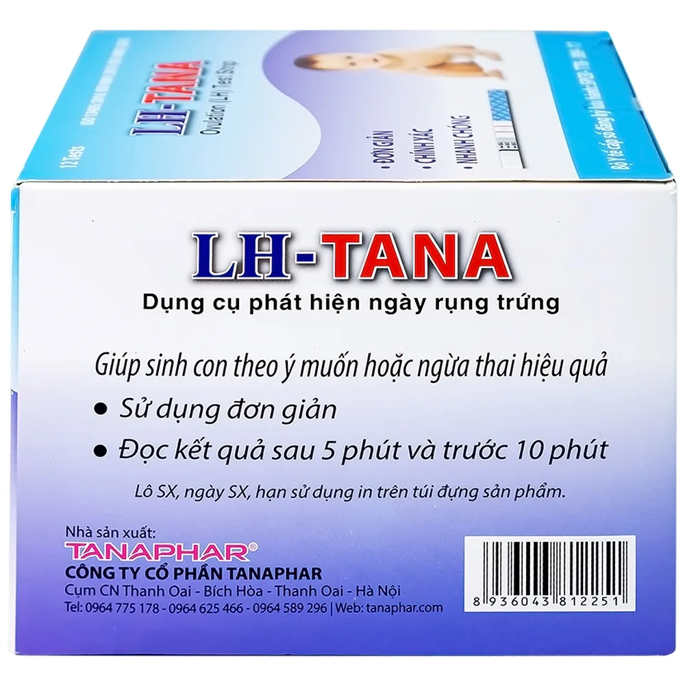Hình ảnh Que thử rụng trứng LH-Tana hỗ trợ phát hiện ngày rụng trứng nhanh chóng, đơn giản (12 que)