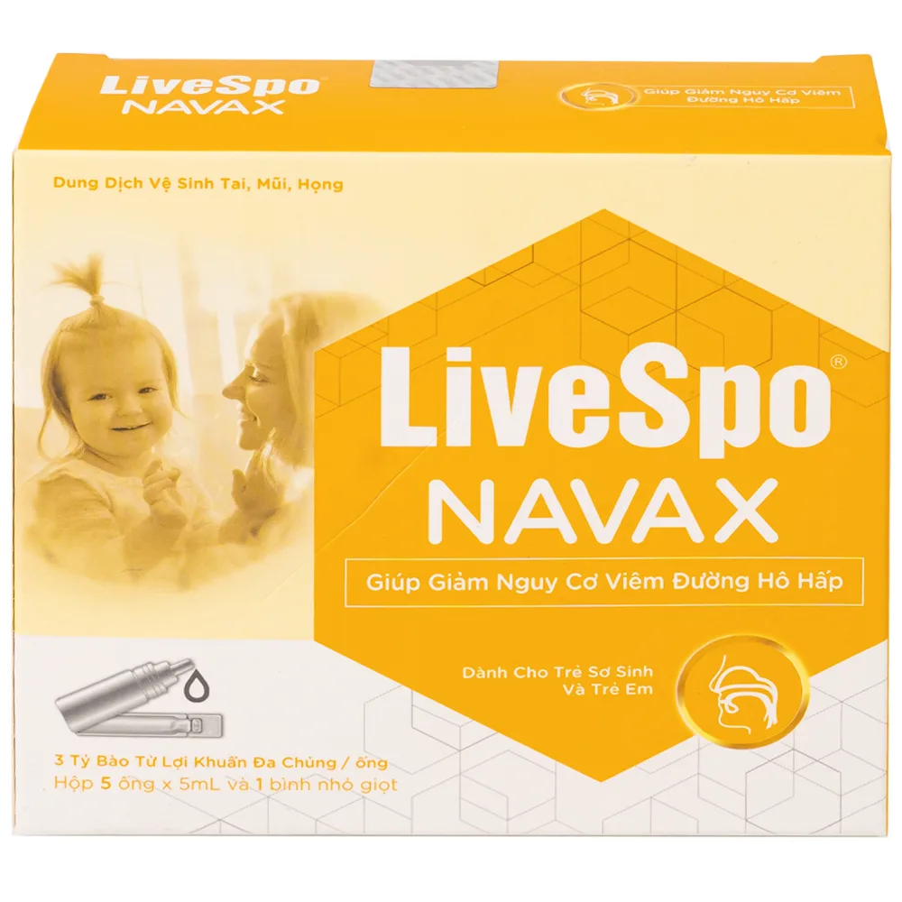 Hình ảnh Dung dịch vệ sinh tai, mũi, họng Livespo Navax 5ml giảm sổ mũi, viêm tai, viêm xoang (5 ống và 1 bình nhỏ giọt)