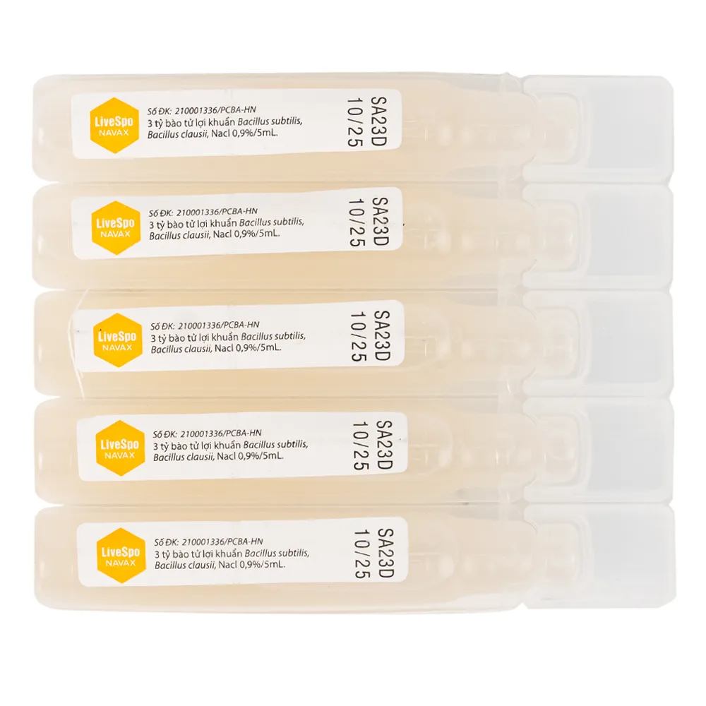 Hình ảnh Dung dịch vệ sinh tai, mũi, họng Livespo Navax 5ml giảm sổ mũi, viêm tai, viêm xoang (5 ống và 1 bình nhỏ giọt)