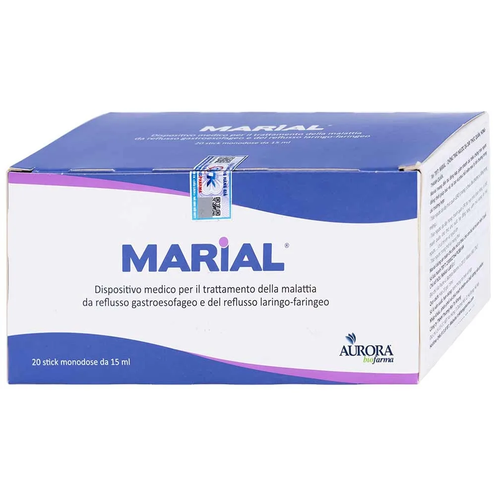 Hình ảnh Marial Gel chống trào ngược dạ dày thực quản, bảo vệ, tái tạo và phục hồi niêm mạc họng (20 gói x 15ml)