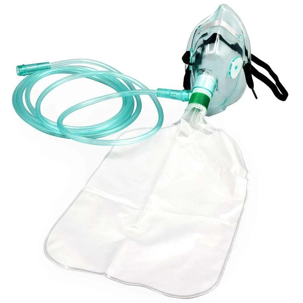 Hình ảnh Mask Oxy Có Túi Greetmed Size M kết nối giữa hệ thống cung cấp khí oxy với bệnh nhân