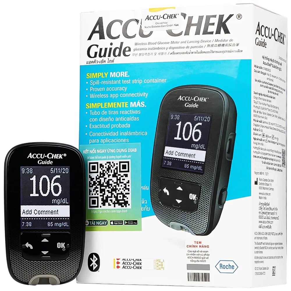 Hình ảnh Máy đo đường huyết Accu-Chek Guide đo nhanh chóng chỉ với một nút bấm và an toàn