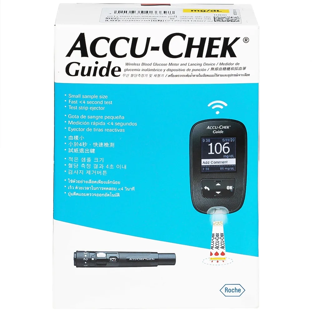 Hình ảnh Máy đo đường huyết Accu-Chek Guide đo nhanh chóng chỉ với một nút bấm và an toàn