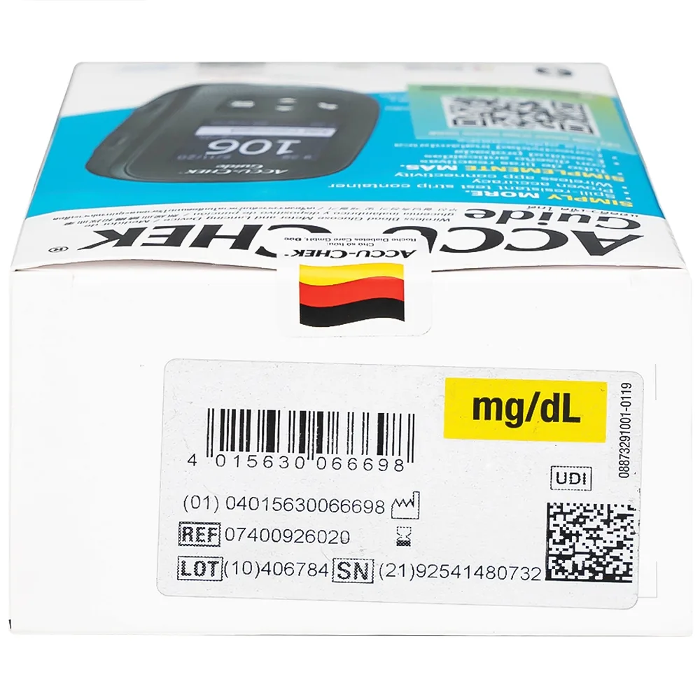 Hình ảnh Máy đo đường huyết Accu-Chek Guide đo nhanh chóng chỉ với một nút bấm và an toàn