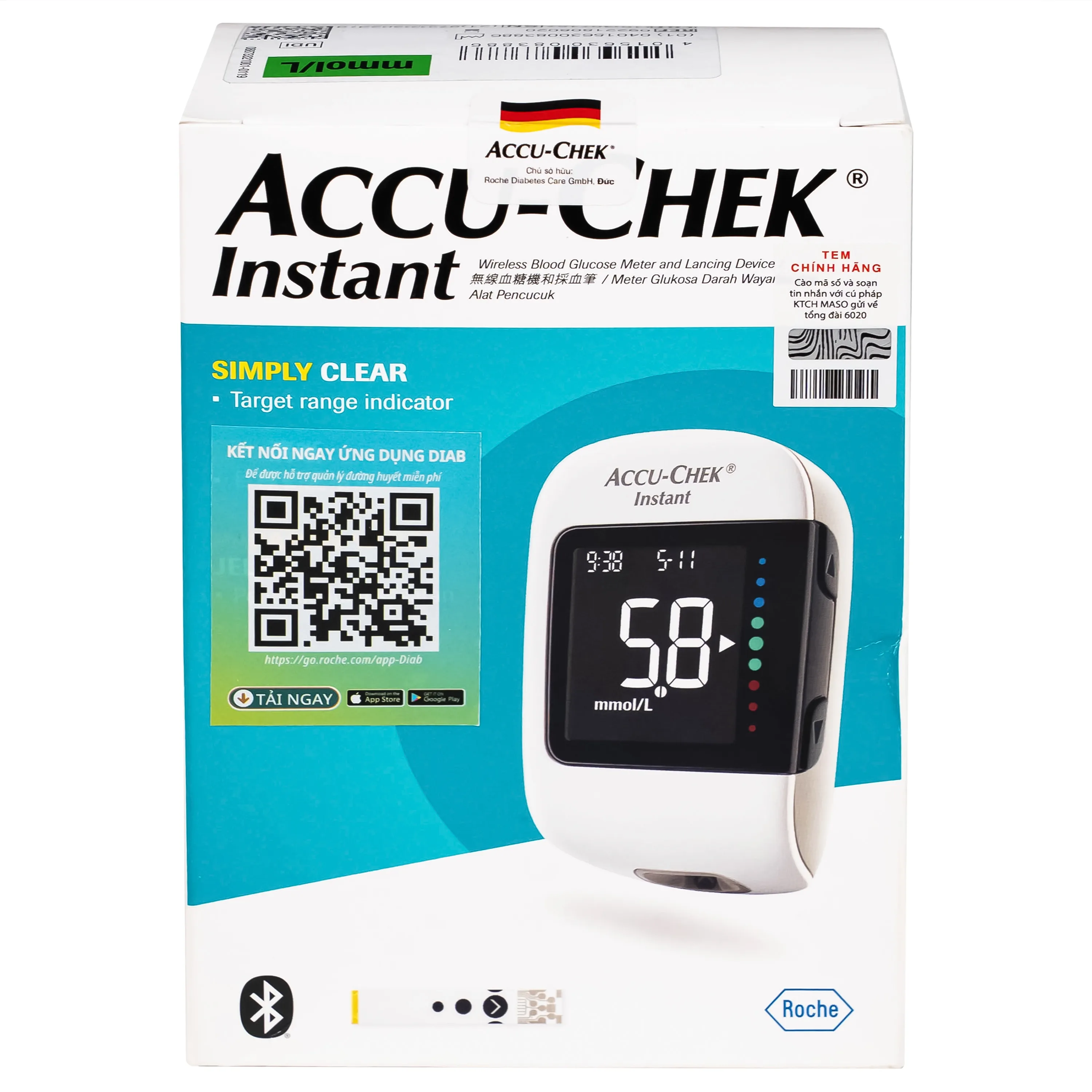 Hình ảnh Máy đo đường huyết Accu Chek Instant hỗ trợ theo dõi, kiểm soát lượng đường trong máu