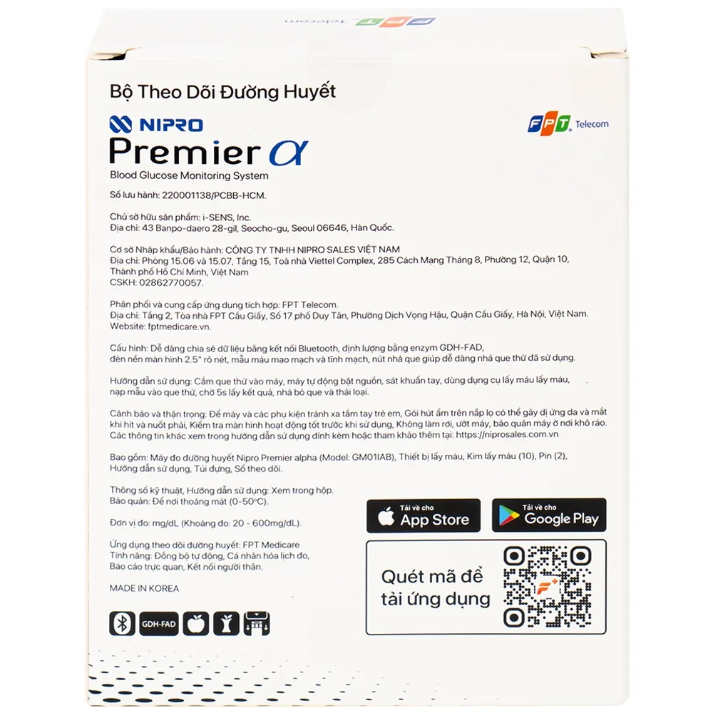 Hình ảnh Máy đo đường huyết Nipro Premier Alpha giúp đo đường huyết một cách an toàn, nhanh chóng, chính xác