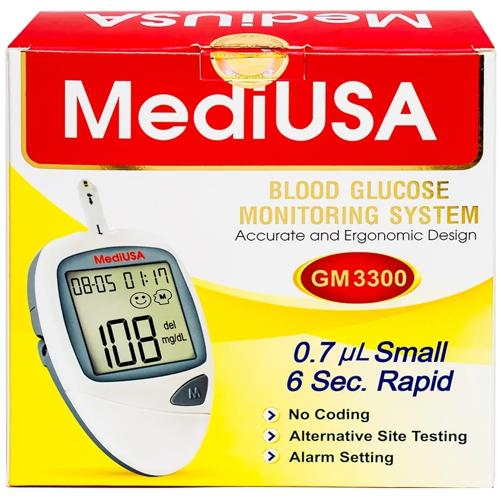 Hình ảnh Máy đo đường huyết tự động MediUSA GM3300 thiết kế gọn nhẹ, thao tác sử dụng đơn giản