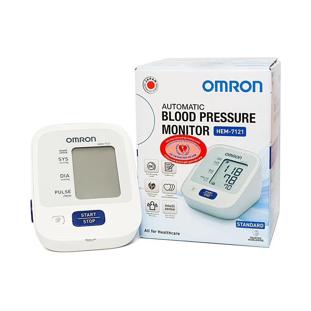 Hình ảnh Máy đo huyết áp bắp tay tự động Omron HEM-7121 lưu 30 kết quả đo gần nhất