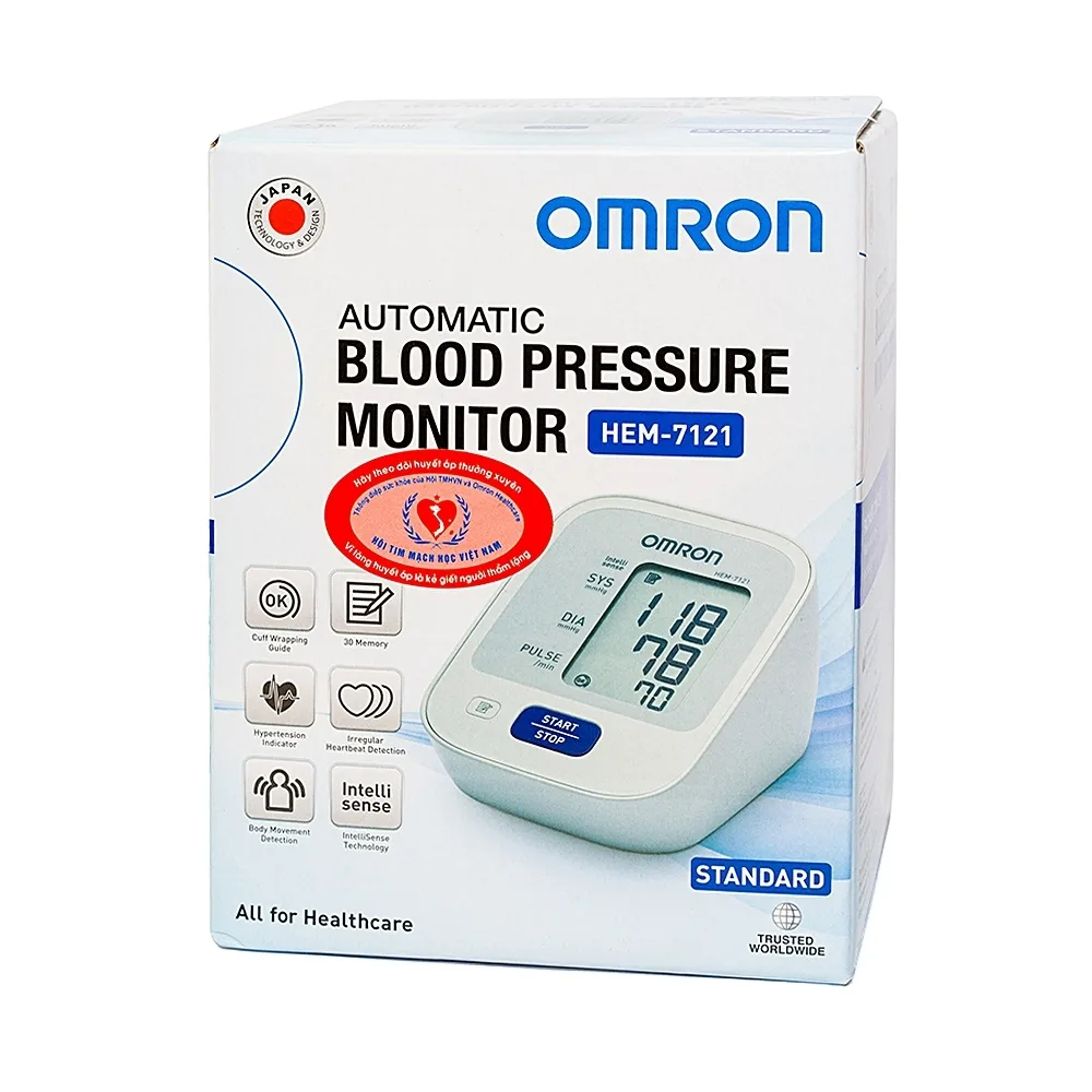 Hình ảnh Máy đo huyết áp bắp tay tự động Omron HEM-7121 lưu 30 kết quả đo gần nhất