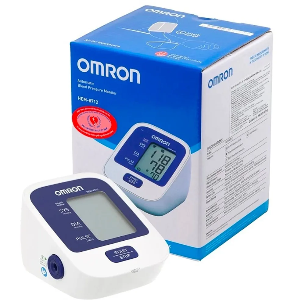 Hình ảnh Máy đo huyết áp bắp tay tự động Omron HEM-8712 công nghệ IntelliWrap, lưu kết quả đo lần cuối