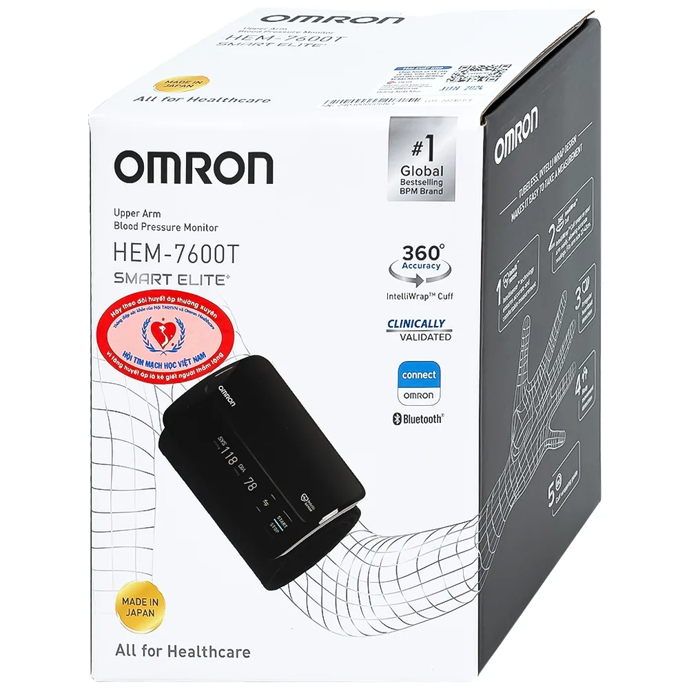 Hình ảnh Máy đo huyết áp bắp tay cao cấp không dây Omron HEM-7600T