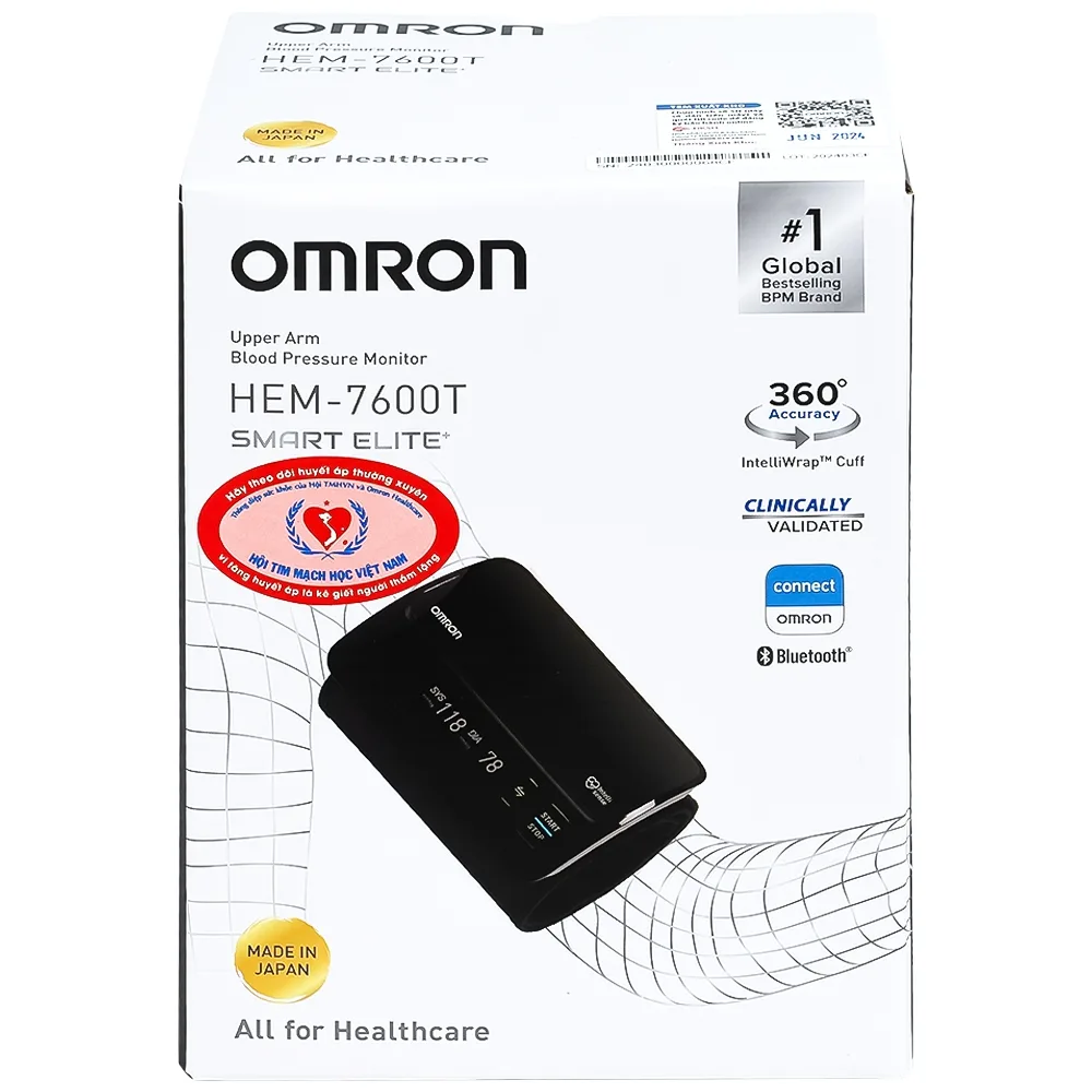 Hình ảnh Máy đo huyết áp bắp tay cao cấp không dây Omron HEM-7600T