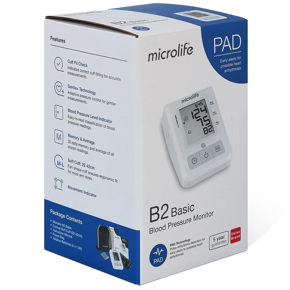 Hình ảnh Máy đo huyết áp bắp tay Microlife B2 Basic thế hệ mới cho độ chính xác cao, dễ sử dụng