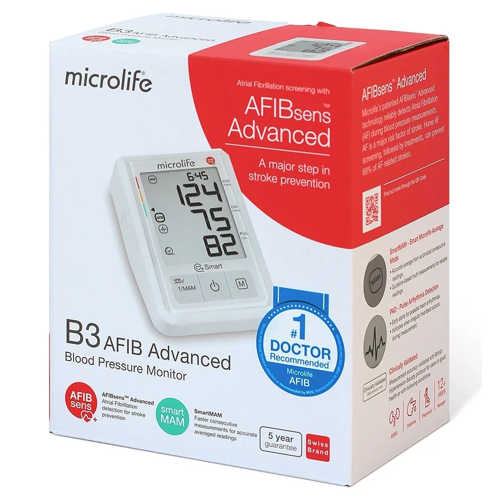 Hình ảnh Máy đo huyết áp bắp tay Microlife B3 AFIB Advanced hỗ trợ đo huyết áp, cảnh báo đột quỵ