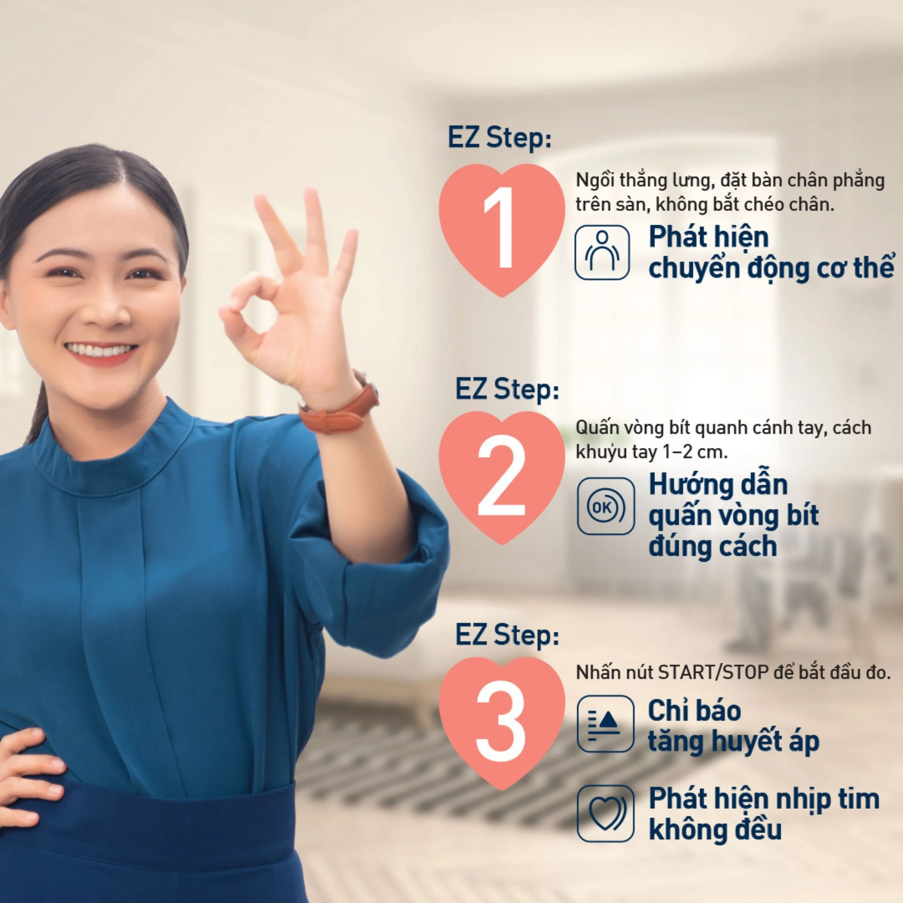 Hình ảnh Máy đo huyết áp bắp tay omron ez 7183 hỗ trợ đo huyết áp,nhịp tim