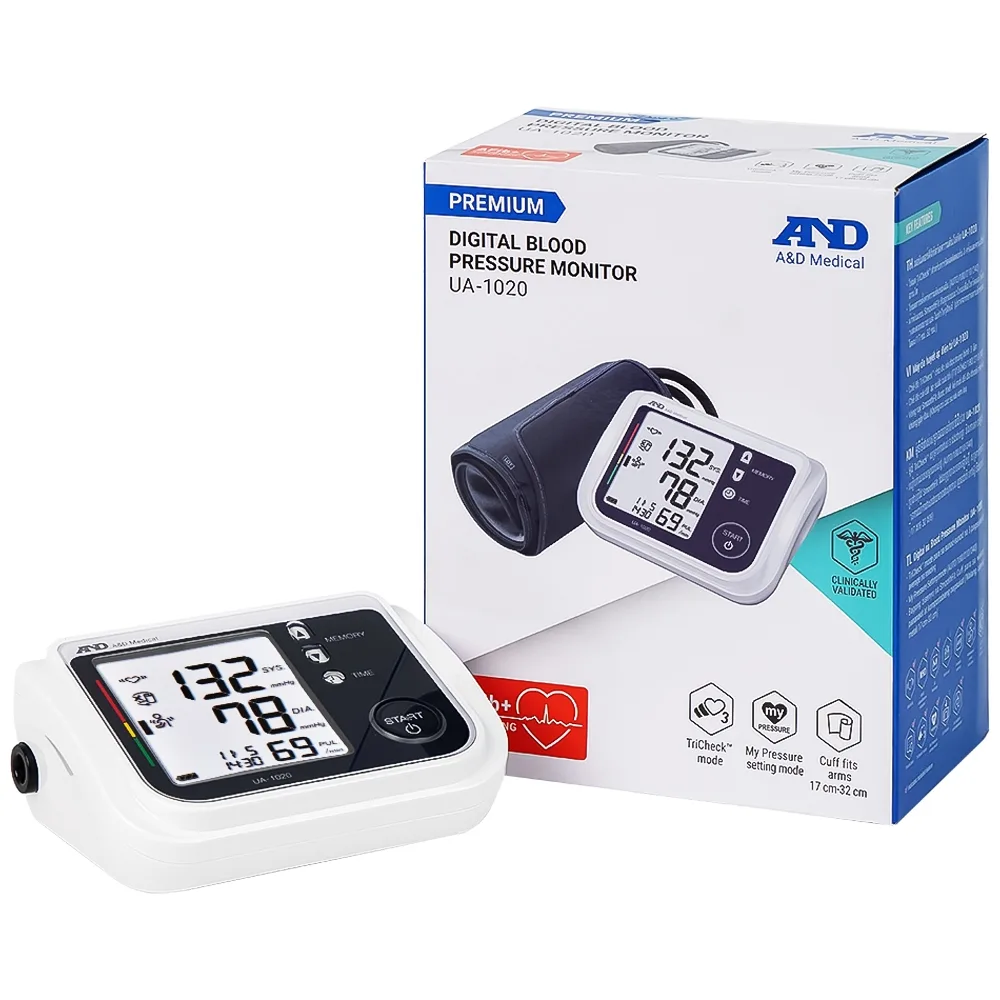 Hình ảnh Máy đo huyết áp bắp tay tự động AND UA-1020 hỗ trợ đo huyết áp, cảnh báo đột quỵ