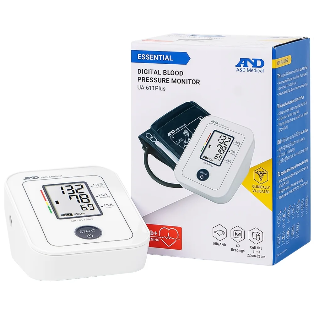 Hình ảnh Máy đo huyết áp bắp tay tự động AND UA-611 Plus hỗ trợ đo huyết áp, cảnh báo đột quỵ