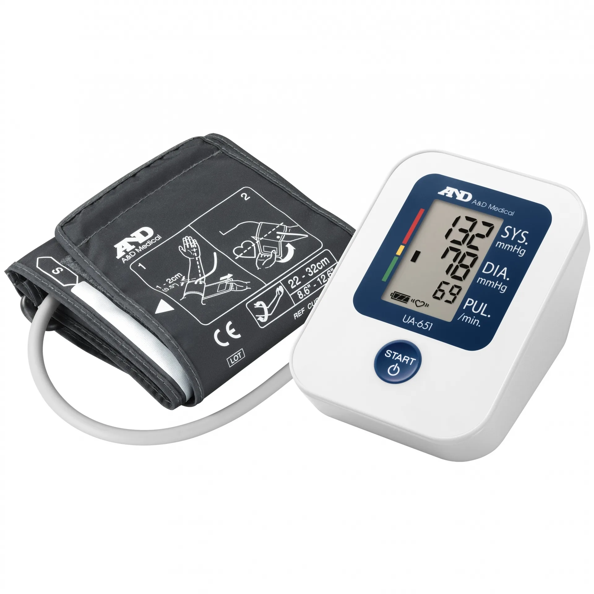 Hình ảnh Máy đo huyết áp bắp tay tự động AND UA-651 hỗ trợ đo huyết áp và nhịp tim