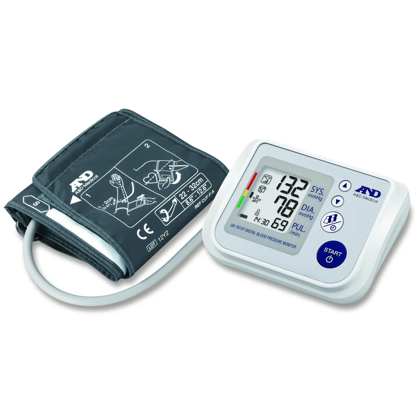Hình ảnh Máy đo huyết áp bắp tay tự động AND UA-767JP hỗ trợ đo huyết áp và nhịp tim