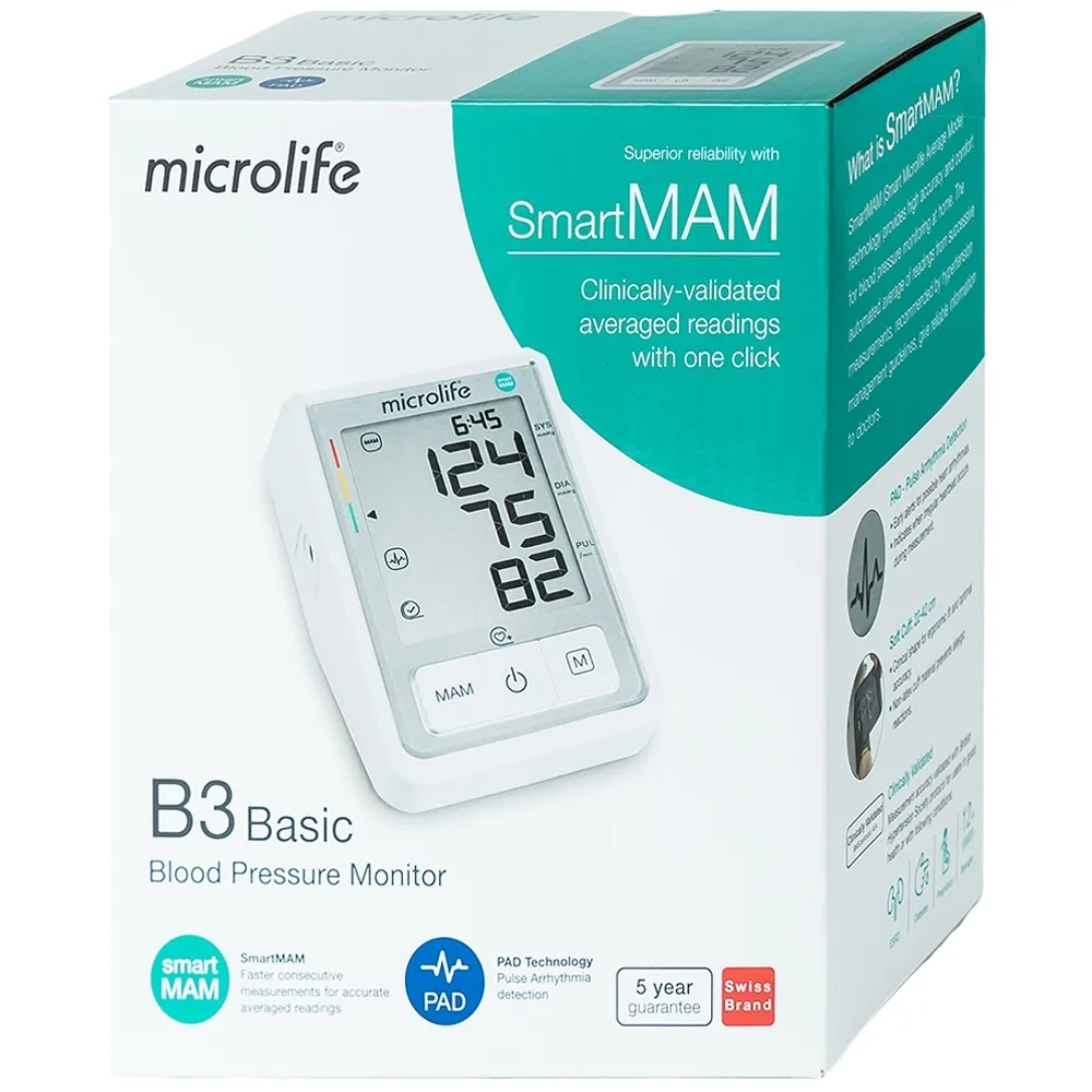 Hình ảnh Máy đo huyết áp tự động Microlife B3 Basic hỗ trợ đo huyết áp