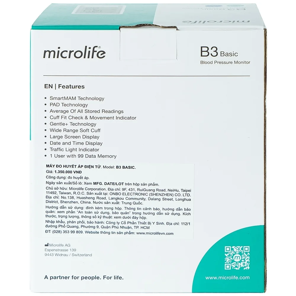 Hình ảnh Máy đo huyết áp tự động Microlife B3 Basic hỗ trợ đo huyết áp