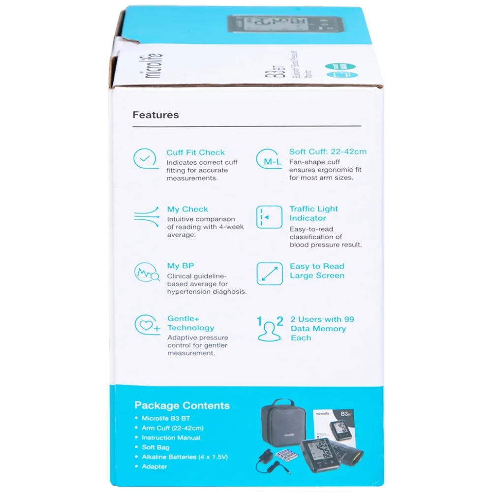 Hình ảnh Máy đo huyết áp bắp tay tự động Microlife B3 BT Bluetooth hỗ trợ đo huyết áp và nhịp tim
