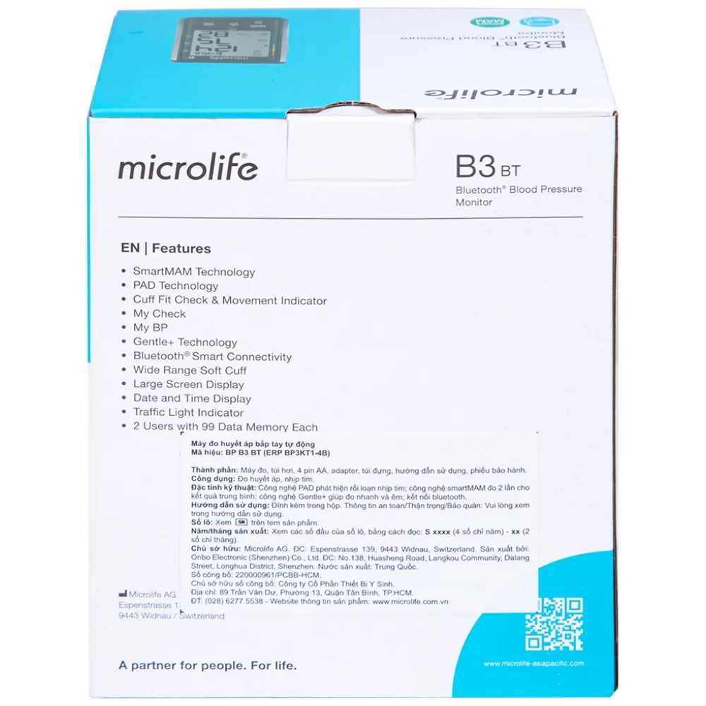 Hình ảnh Máy đo huyết áp bắp tay tự động Microlife B3 BT Bluetooth hỗ trợ đo huyết áp và nhịp tim