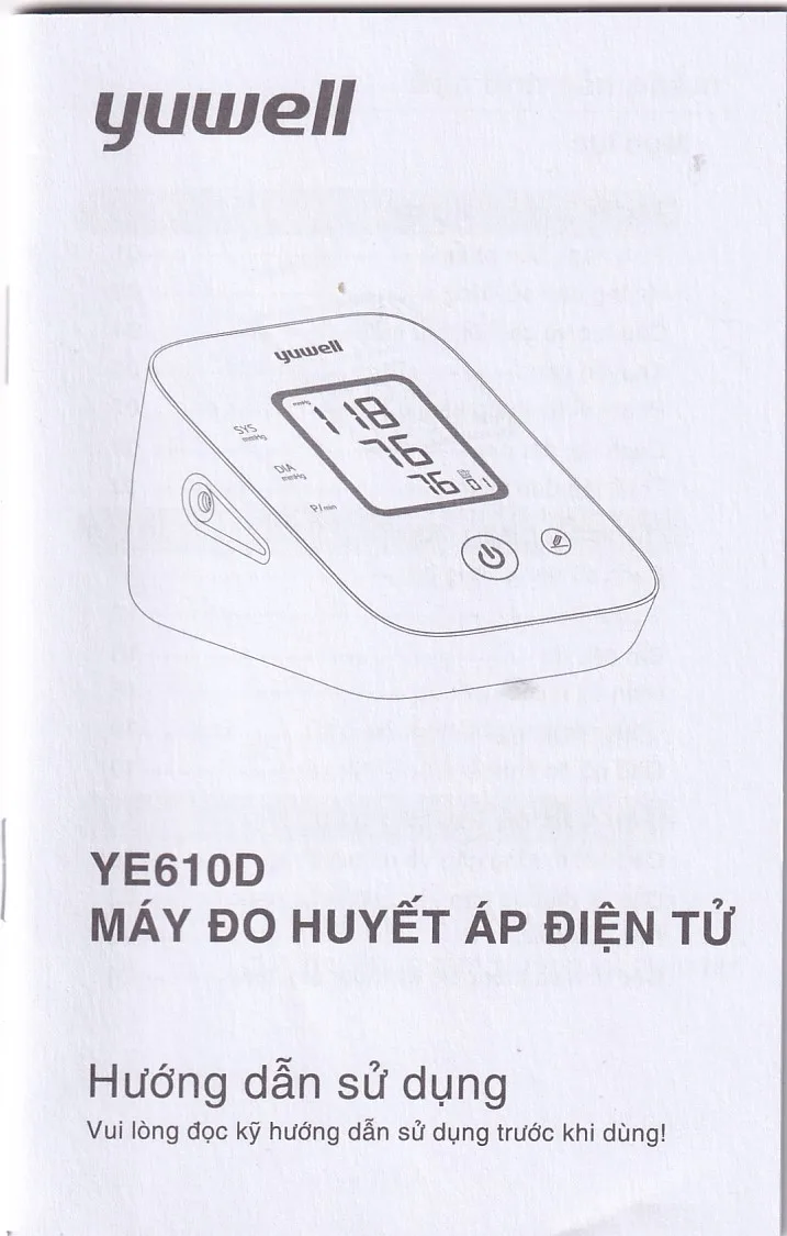 Hình ảnh Máy đo huyết áp điện tử bắp tay Yuwell YE610D bộ nhớ lưu trữ đến 80 lần, cho kết quả trung bình 3 lần đo