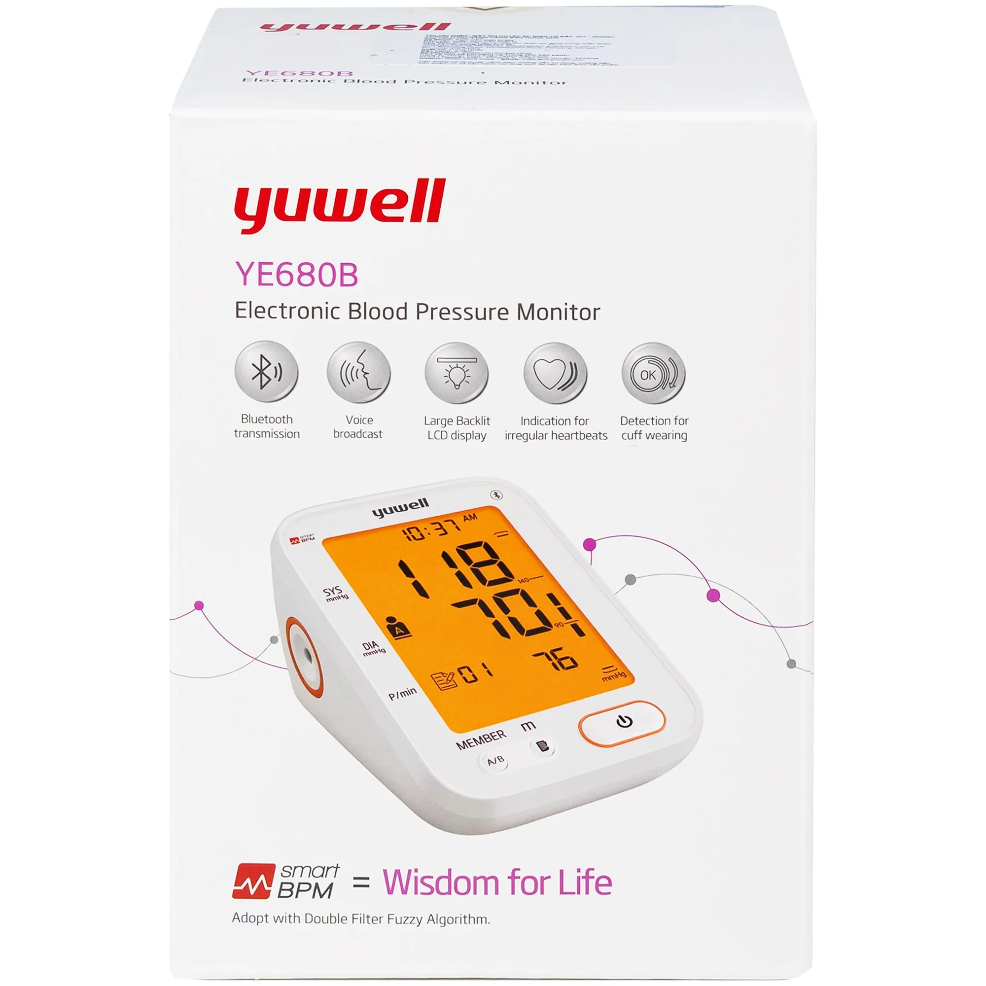 Hình ảnh Máy đo huyết áp điện tử bắp tay Yuwell YE680B cảnh báo rung nhĩ, ngăn ngừa đột quỵ