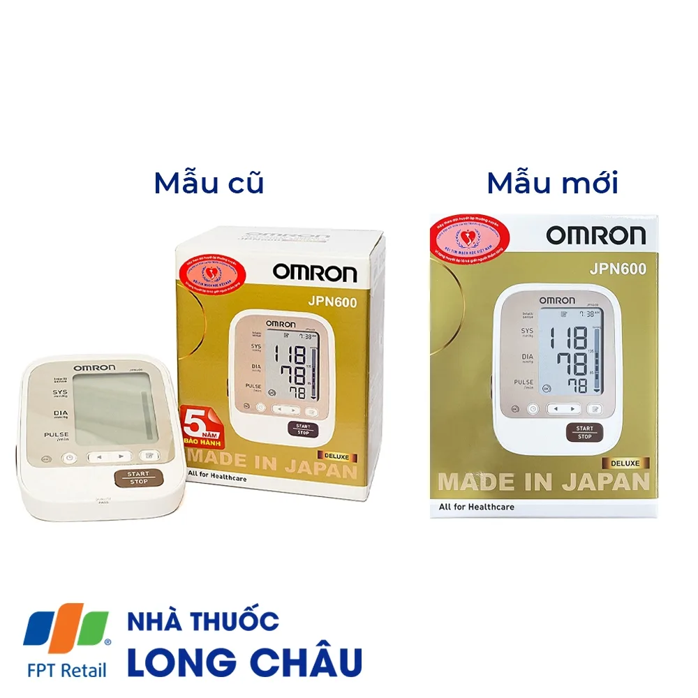 Hình ảnh Máy đo huyết áp bắp tay tự động Omron JPN600 công nghệ IntelliWrap, hiển thị kết quả trung bình của 3 lần đo cuối