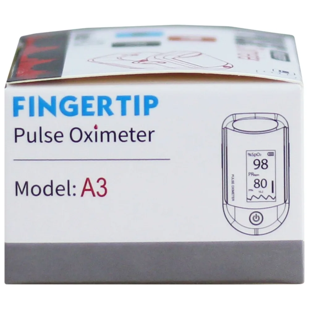 Hình ảnh Máy đo nồng độ oxy trong máu (SPO2) Fingertip Pulse Oximeter A3 hỗ trợ đo nhanh chóng và chính xác