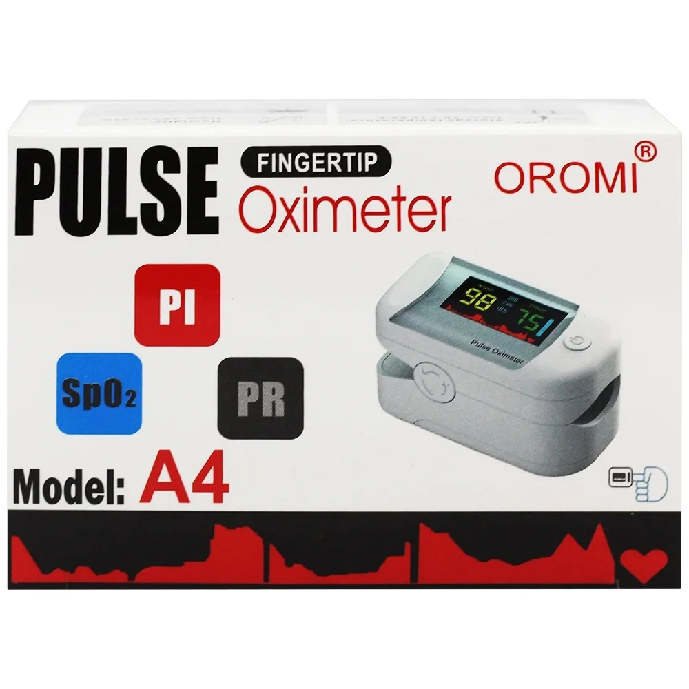 Hình ảnh Máy đo nồng độ oxy trong máu (SPO2) Pulse Fingertip Oximeter A4 Oromi hỗ trợ đo nhanh chóng và chính xác