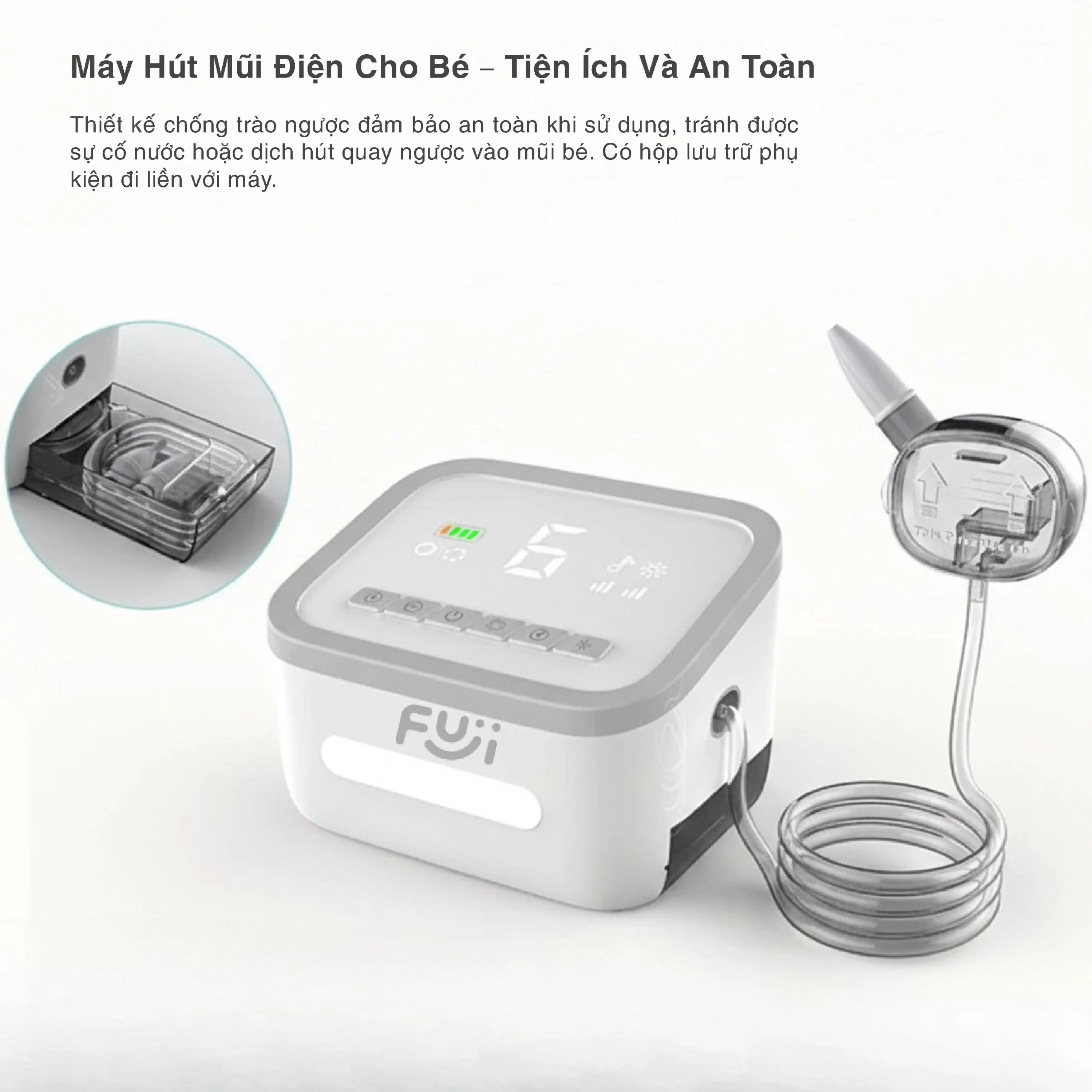 Hình ảnh Máy hút mũi cho bé Fuji T50 hỗ trợ vệ sinh mũi cho bé từ 0 đến trên 3 tuổi