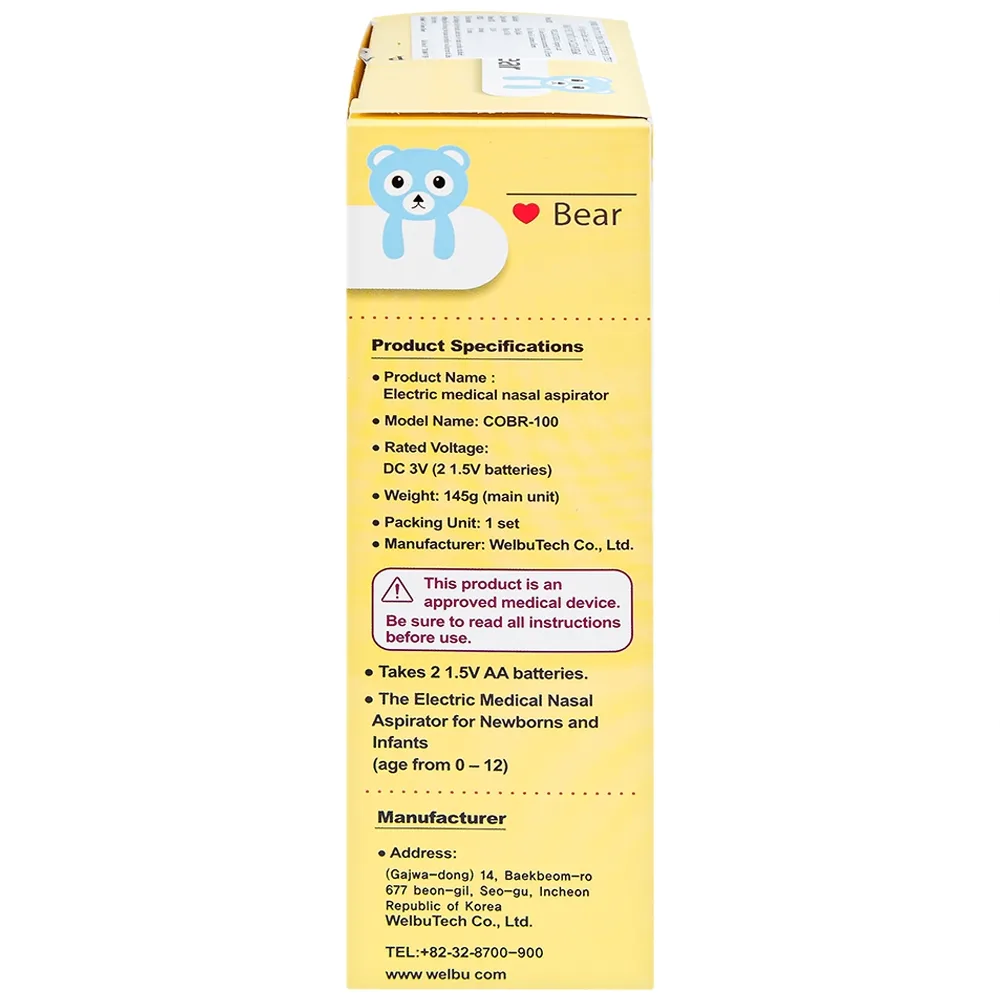 Hình ảnh Máy hút mũi điện tử Co-Clean Bear COBR-100 giúp vệ sinh mũi một cách nhanh chóng và hiệu quả