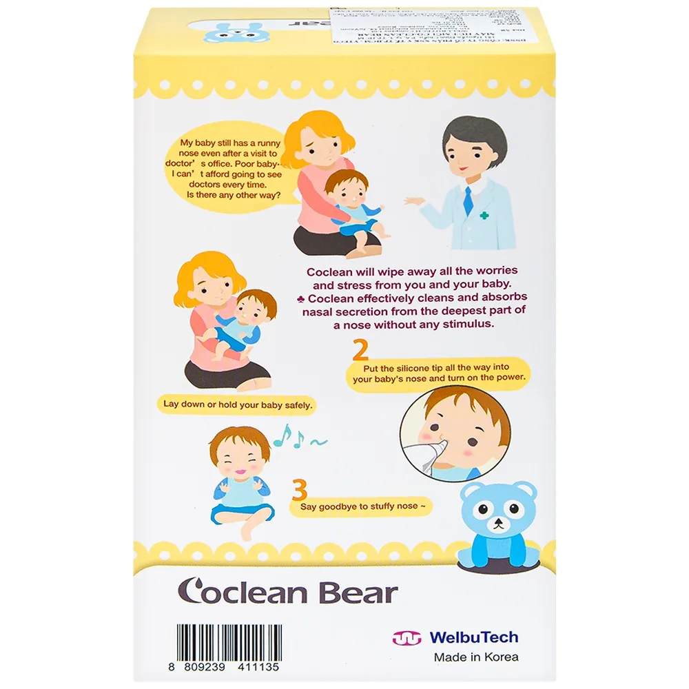 Hình ảnh Máy hút mũi điện tử Co-Clean Bear COBR-100 giúp vệ sinh mũi một cách nhanh chóng và hiệu quả