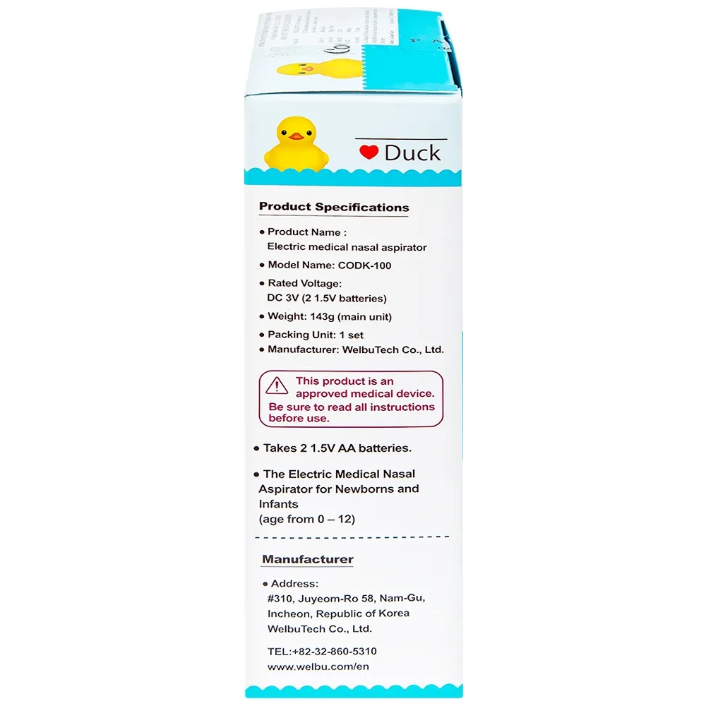 Hình ảnh Máy hút mũi điện tử Co-Clean Duck CODK-100 giúp vệ sinh mũi một cách nhanh chóng và hiệu quả