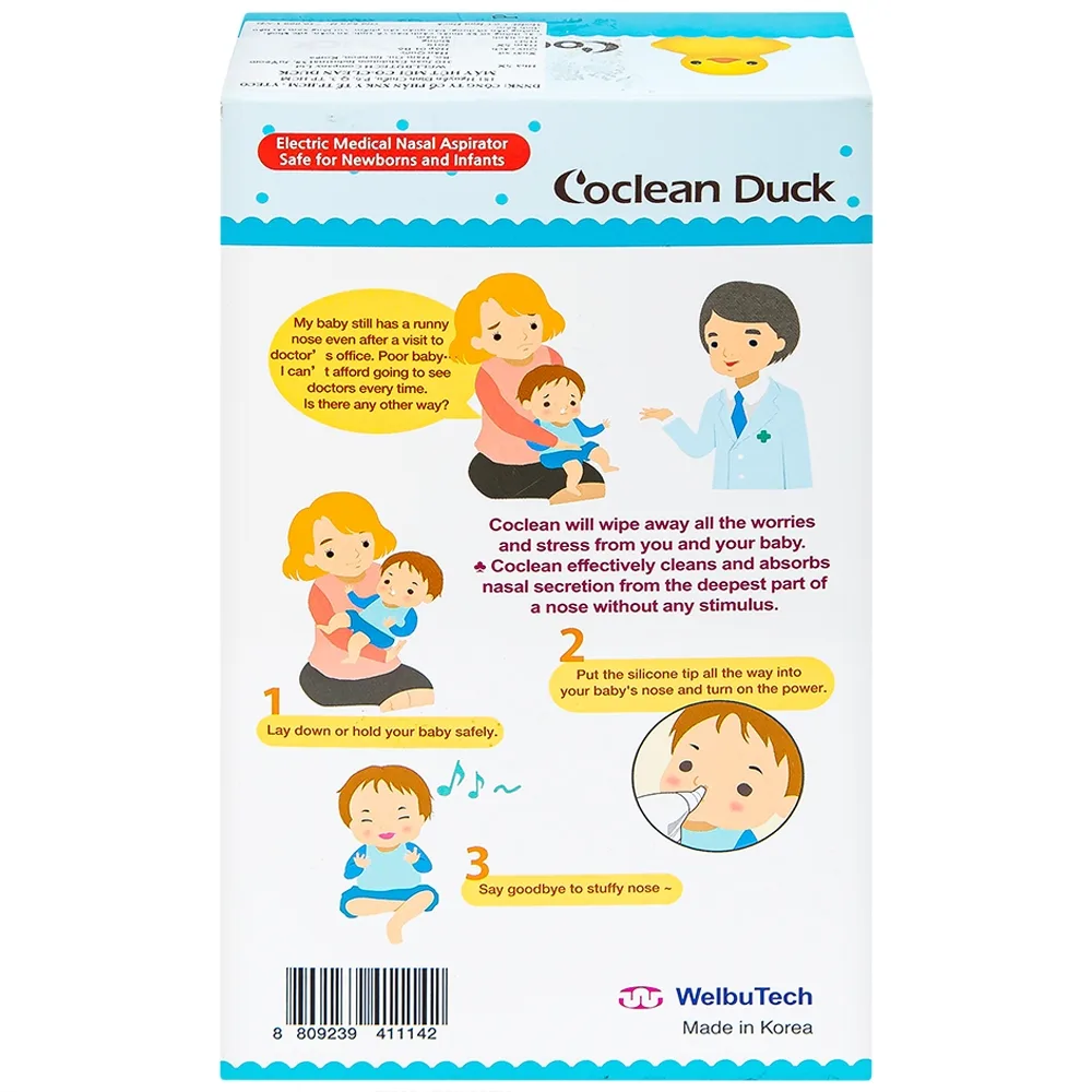 Hình ảnh Máy hút mũi điện tử Co-Clean Duck CODK-100 giúp vệ sinh mũi một cách nhanh chóng và hiệu quả