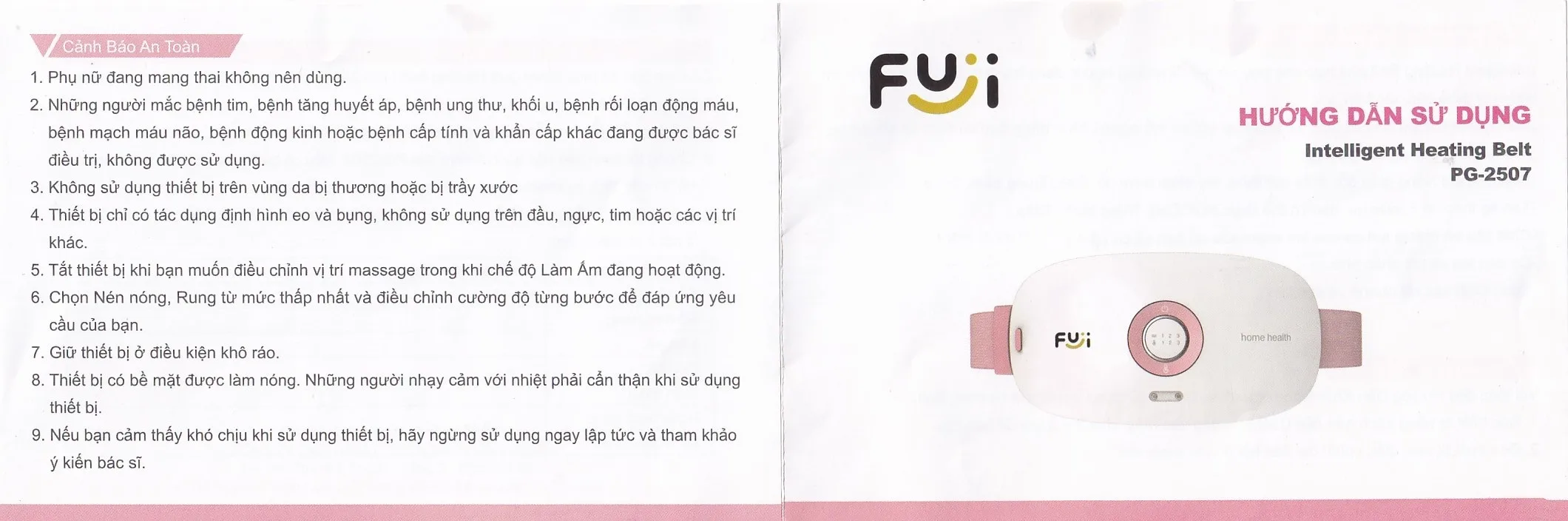 Hình ảnh Máy mát xa bụng Fuji PG-2507 hỗ trợ làm ấm đều toàn thân, mang lại cảm giác dễ chịu cho cơ thể