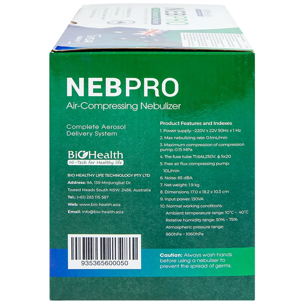 Hình ảnh Máy xông khí dung BioHealth Neb Pro hỗ trợ điều trị các bệnh về đường hô hấp