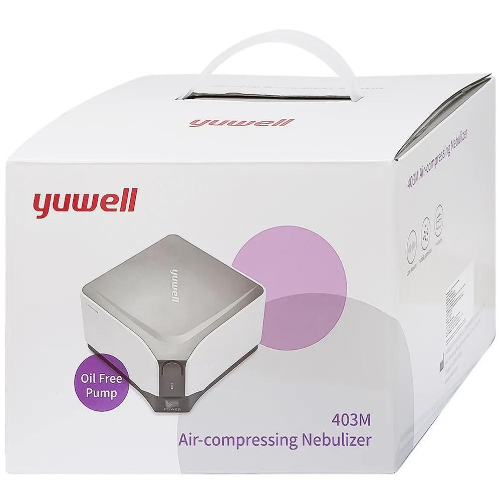 Hình ảnh Máy xông khí dung nén khí Yuwell 403M chuyển thuốc dạng dung dịch thành sương mù cho niêm mạc hô hấp