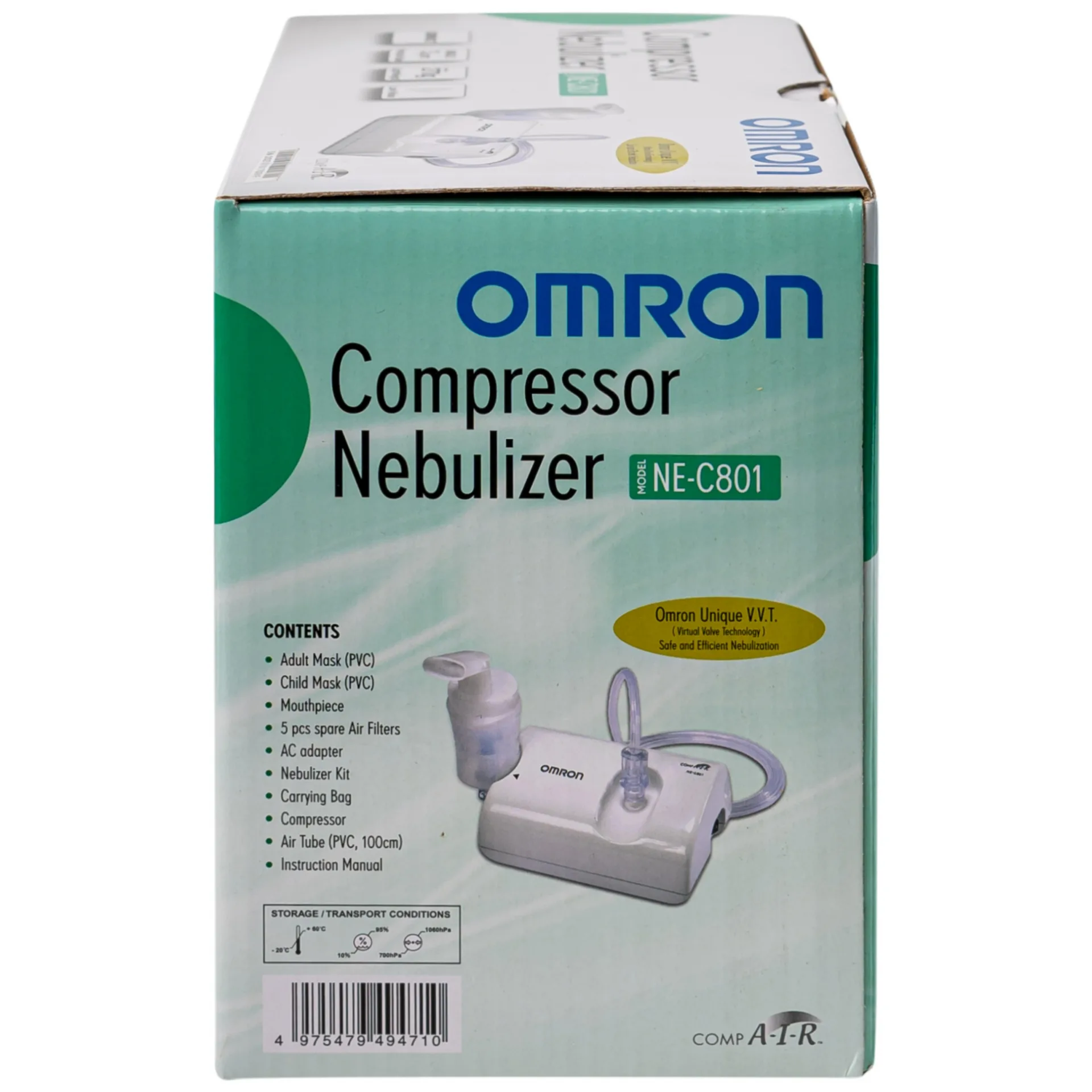 Hình ảnh Máy xông khí dung Omron NE-C801 kiểm soát hen suyễn, viêm phế quản mãn tính (1 cái)