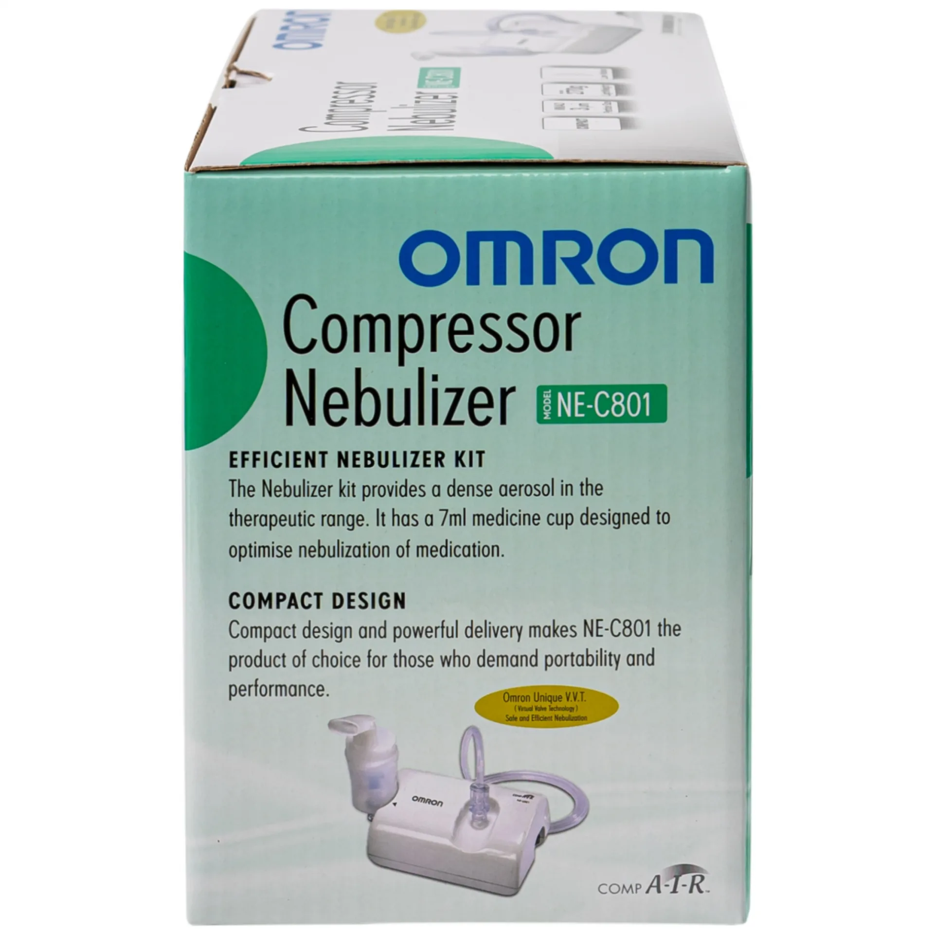 Hình ảnh Máy xông khí dung Omron NE-C801 kiểm soát hen suyễn, viêm phế quản mãn tính (1 cái)