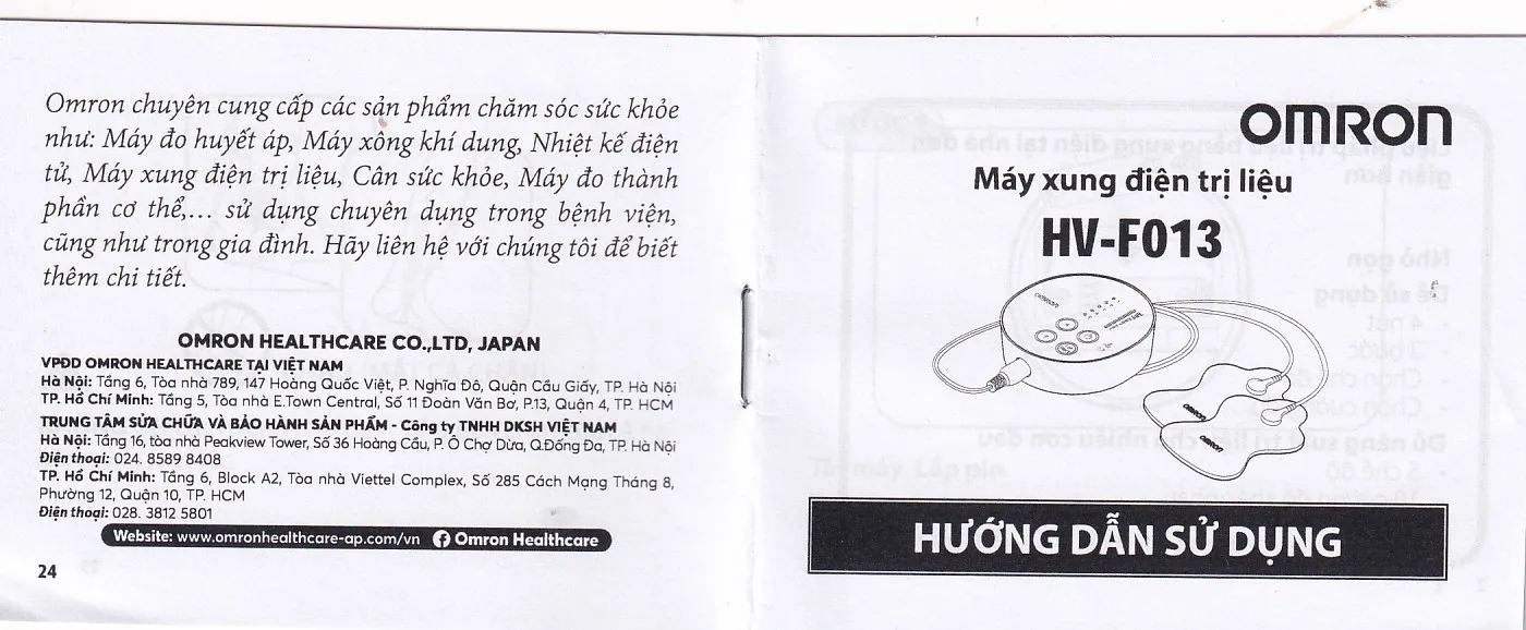 Hình ảnh Máy xung điện trị liệu Omron HV-F013 giảm đau cơ và khớp 