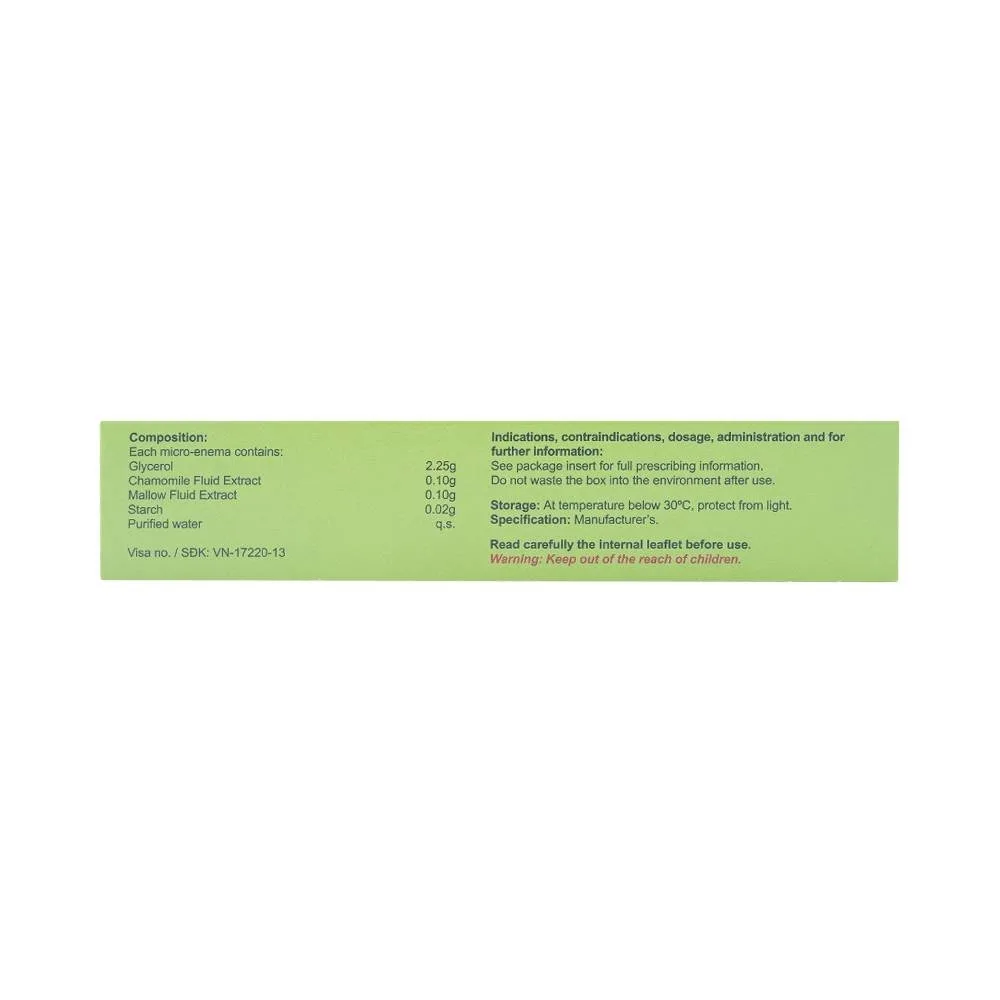 Hình ảnh Dung dịch thụt trực tràng Microclismi Nova Argentia điều trị táo bón (6 túi x 1 tuýp x 3g)