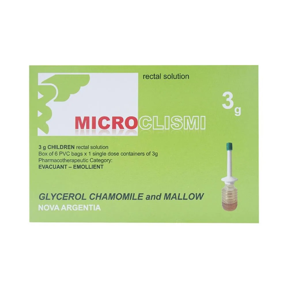 Hình ảnh Dung dịch thụt trực tràng Microclismi Nova Argentia điều trị táo bón (6 túi x 1 tuýp x 3g)