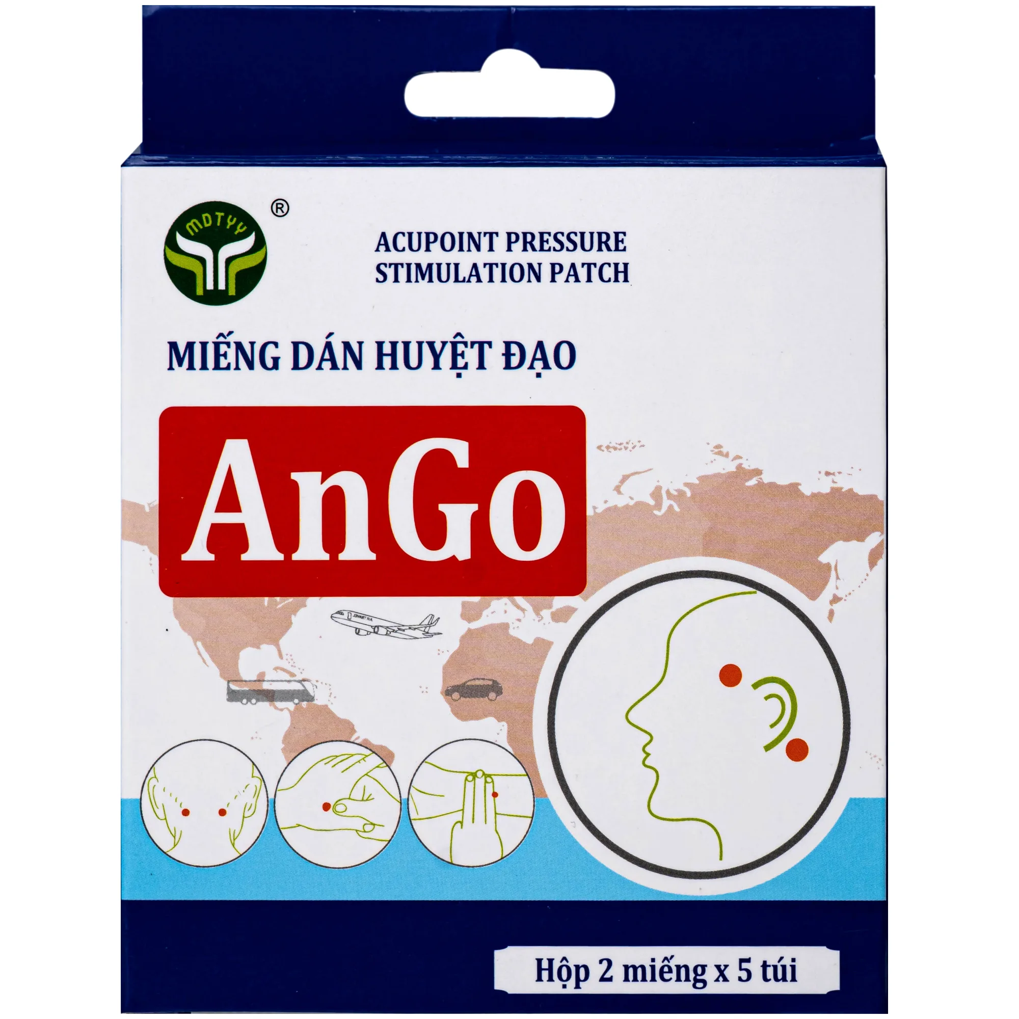Hình ảnh Miếng dán huyệt đạo ango Mdtyy chống say tàu xe (5 túi x 2 miếng) 